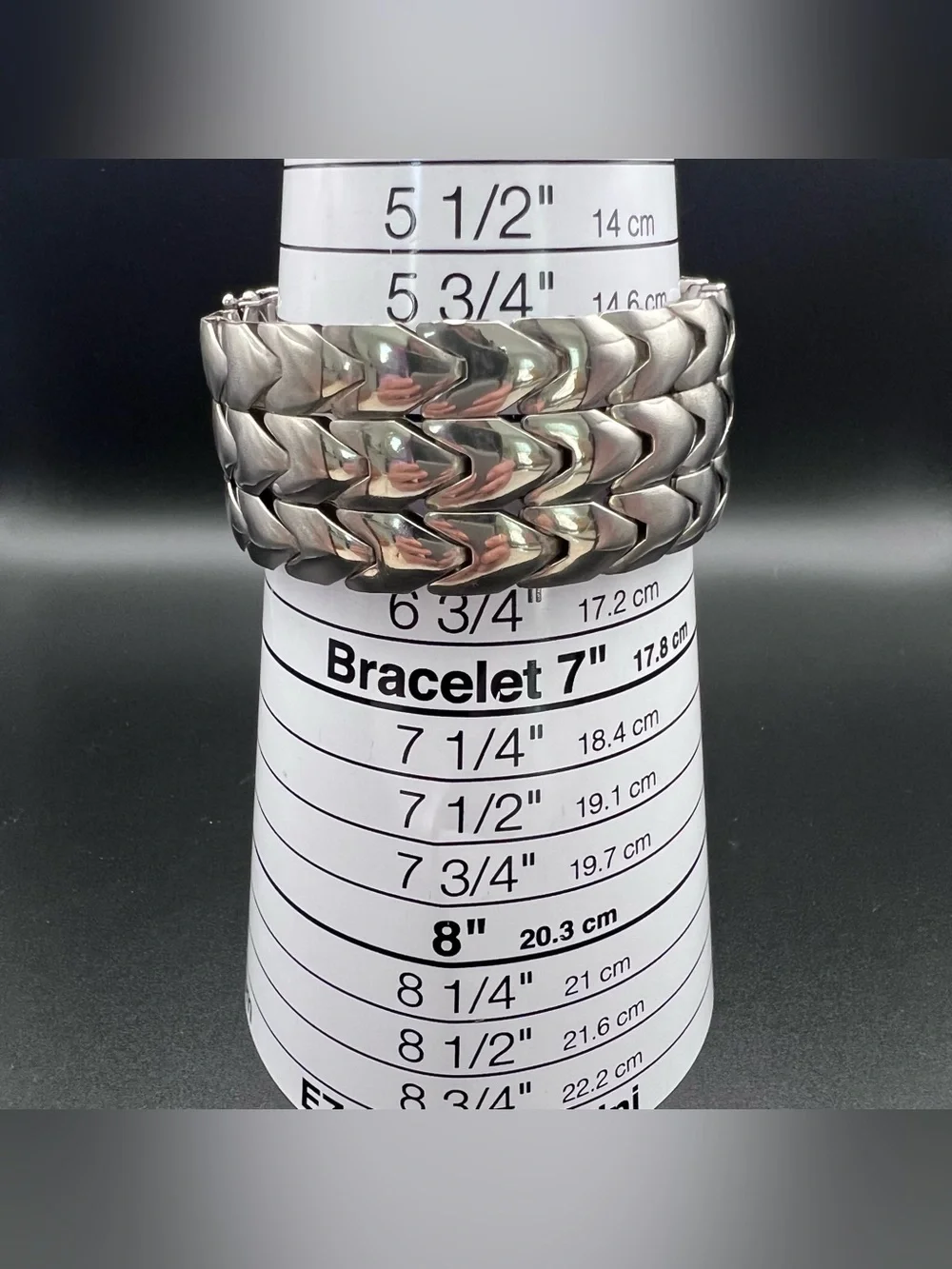 Sterling Silver Modernist Italian Wide Flex Link Bracelet - Picture 9 of 12